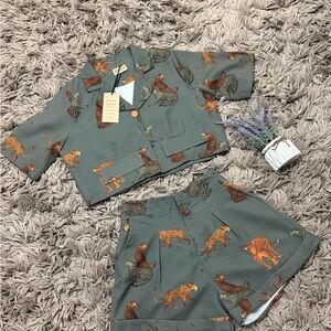 Stylish Animal Print Crop Top Set